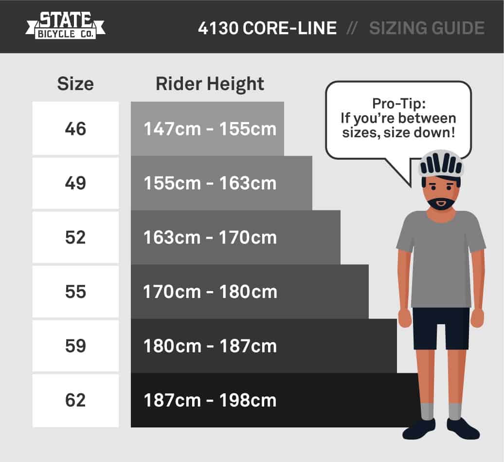 state bicycle 4130 size guide